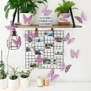 quanjun 12Pcs Butterfly Wall Decoration Butterfly Stickers,3D Fake Butterflies Crafts Birthday Party Room Decor,Exquisite Glitter Butterfly Stickers